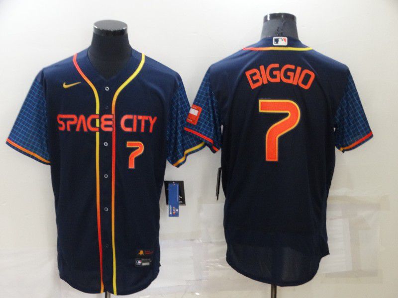 Men Houston Astros #7 Biggio Blue City Edition Elite Nike 2022 MLB Jerseys